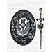 Black Antique Thistle Fly Plaid Brooch Plus Kilt Pin