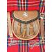 Brown Leather Lion Badge Leather Sporran
