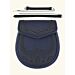 Scottish Blue Leather Semi Style Leather Sporran