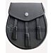 scottish black three tassel leather sporran