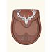 Tan Leather Stag Head Cantle Leather Sporran