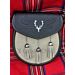 White Stag Head Badge Semi Dress Sporran