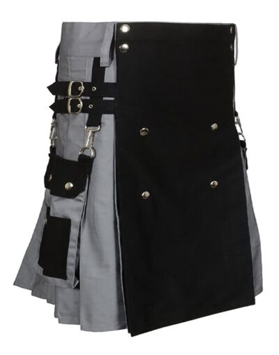Black & Gray Two Tone Utility Kilt