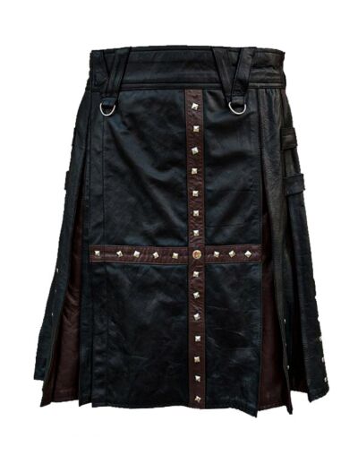 Black And Brown Leather Kilt