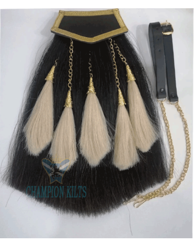 Black Horse Hair Sporran Five Tassel