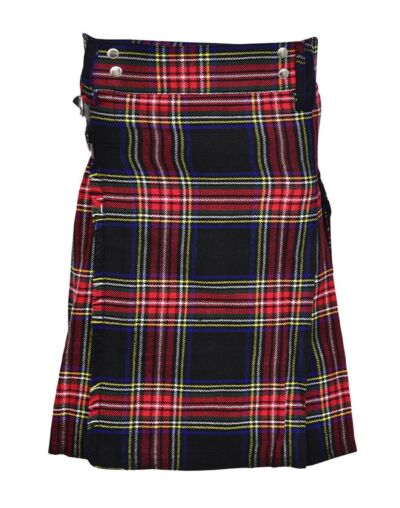 Black Stewart Tartan Utility Kilt