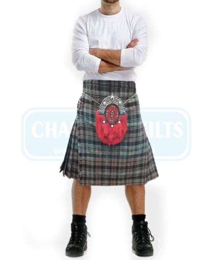 Black Watch Weathered Tartan Kilt With Red Dress Sporran