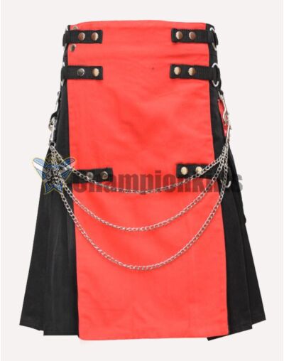 Red And Black Hybrid Utility Kilt