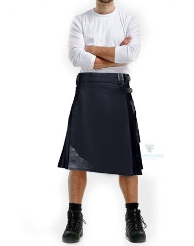 Box Pleated Modern Cargo Utility Kilt