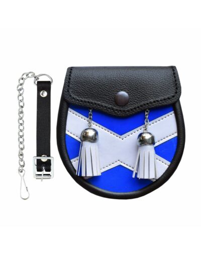 Boy Semi Dress Sporran Leather Sporran With Saltire Design