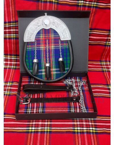Chrome Cantle Clan Beattie Tartan Sporran