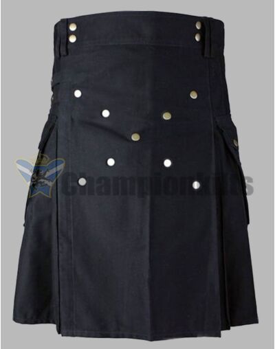 Contemporary Black Utility Kilt