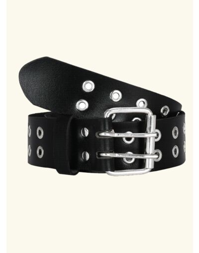 Daul Prong Black Leather Kilt Belt