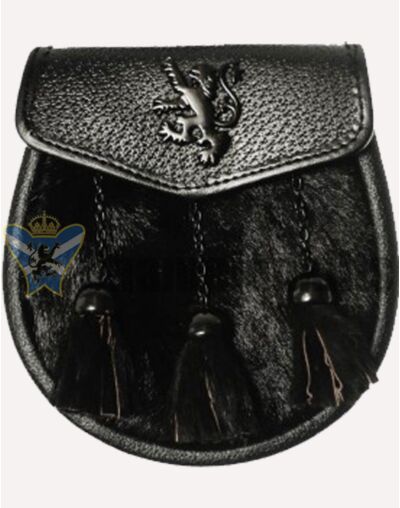 Lion Rampant Black Semi Dress Sporran