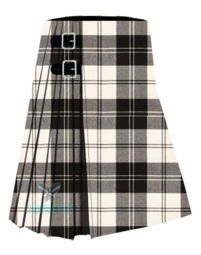 Erskine Black and White Tartan Kilt