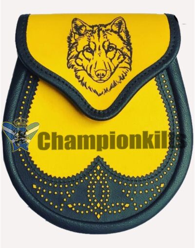 Fox Head Printed Leather Sporran