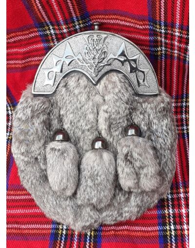 Full Dress Grey Rabbit Fur Sporrans