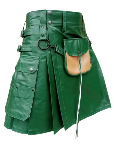 Green Leather Kilt
