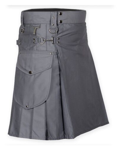 Grey Cargo Pocket Sport Utility Kilt