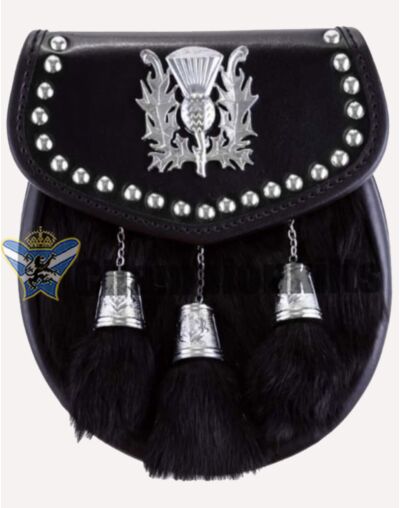 Thistle Badge Black Semi Dress Sporran