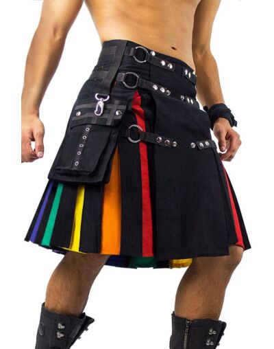 Rainbow Utility Kilt For Men