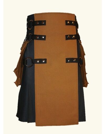 Interchangeable Brown & Black Utility Hybrid Kilt