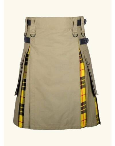 Khaki MacLeod Of Lewis Tartan Hybrid Kilt