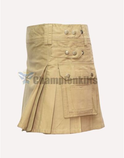 Khaki Utility Kilt For Women