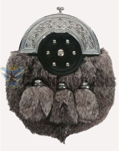 Grey Rabbit Fur Full Dress Sporran