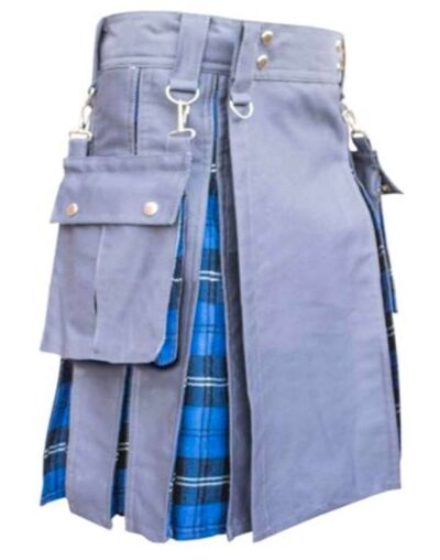 Ramsay Blue Tartan Grey Hybrid Kilt