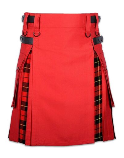 Red Wallace Tartan Hybrid Kilt