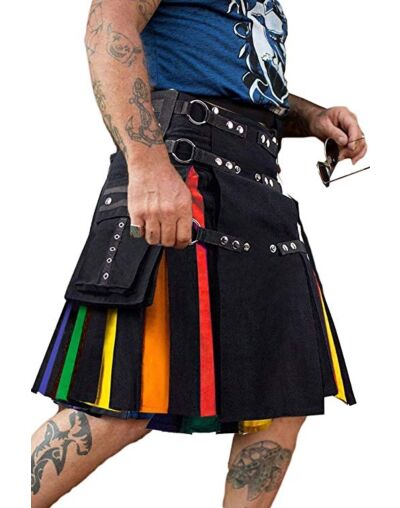 Scottish Modern Cargo Rainbow Kilt