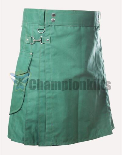 Sea Green Utility Kilt For Men