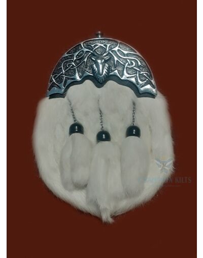 Stag Head Cantle Rabbit Fur Full Dress Sporran