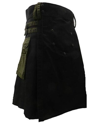 Two-Tone Cargo Utility Kilt For Men