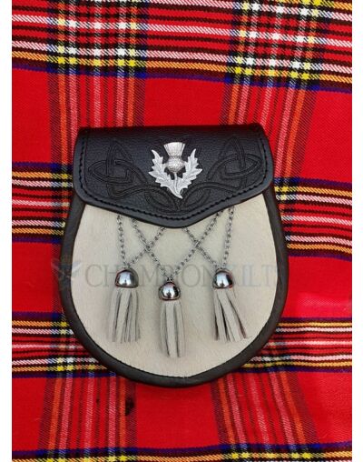 White Sealskin Semi Dress Sporran
