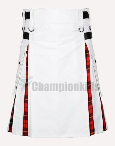 White Hybrid Kilts For Men