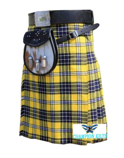 Yellow and Blue Tartan Kilt